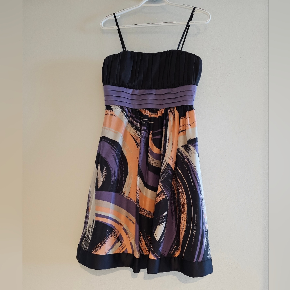 Vintage BCBG 100% silk knee-length A-line dress NWT